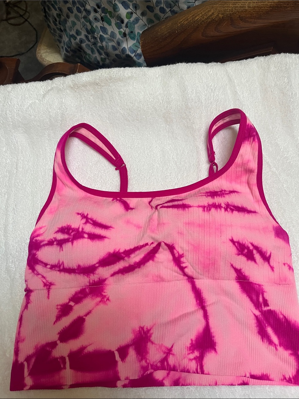 PINK Victoria's Secret Pink & Fuchsia Tie-Dye Ribbed Bandeau